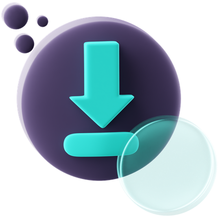 Download Button  3D Icon