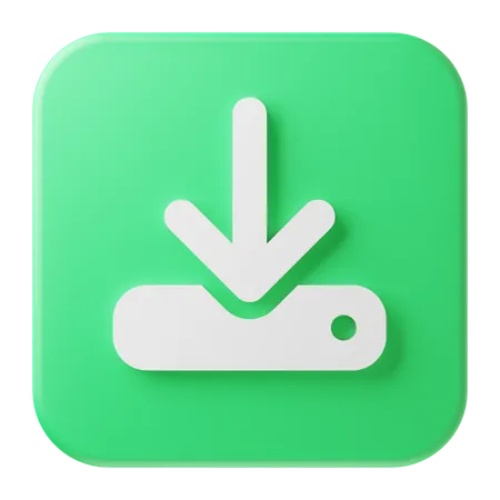 Download Button  3D Icon