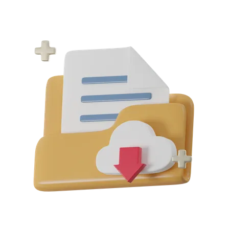 Download Cloud Folder  3D Icon