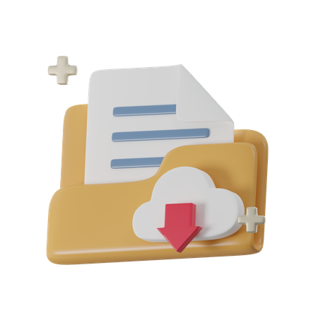 Download Cloud Folder  3D Icon