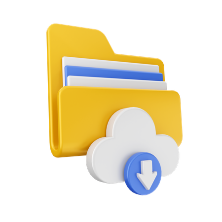 Download Cloud Folder  3D Icon