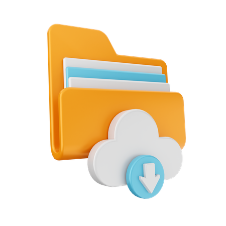 Cloud-Ordner herunterladen  3D Icon