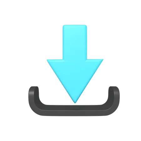 3 D Icon Of Download Data With Arrow Down 3D Icon