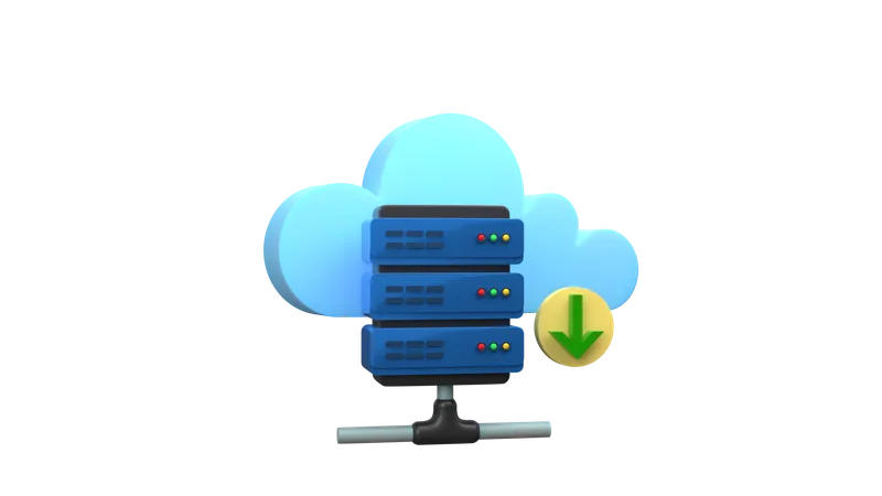 Download data from cloud server  3D Illustration