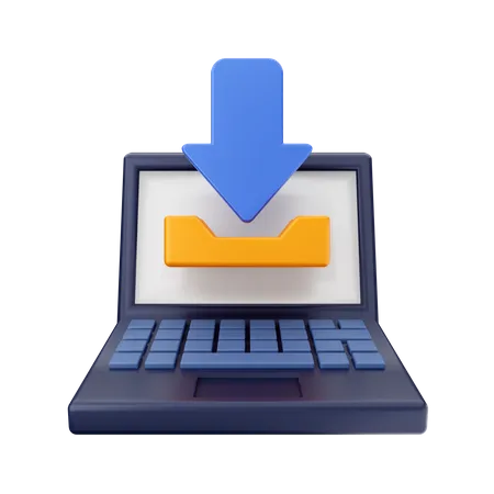 Baixar laptop  3D Icon