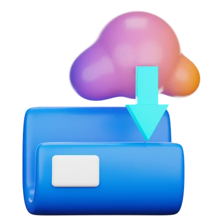Baixar pasta na nuvem  3D Icon