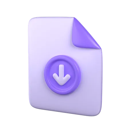 3 D Download File Icon 3D Icon
