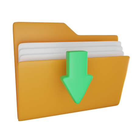 Download File Folder  3D Icon