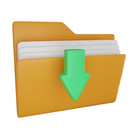 Download File Folder  3D Icon