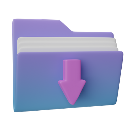 Download File Folder  3D Icon