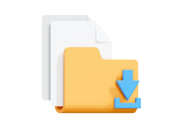 Download Files From Folder  3D Icon