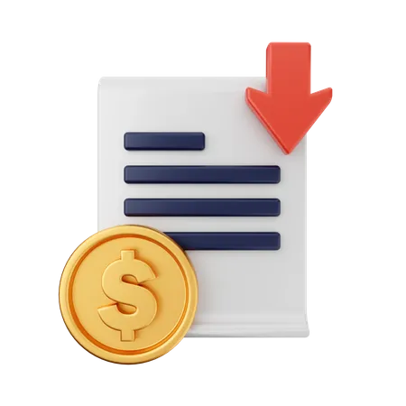 Download Financial Document  3D Icon