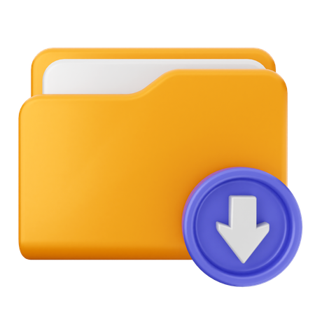 Download Folder  3D Icon