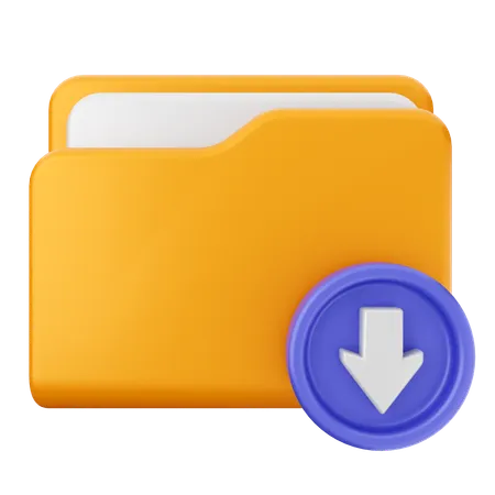 Download Folder  3D Icon