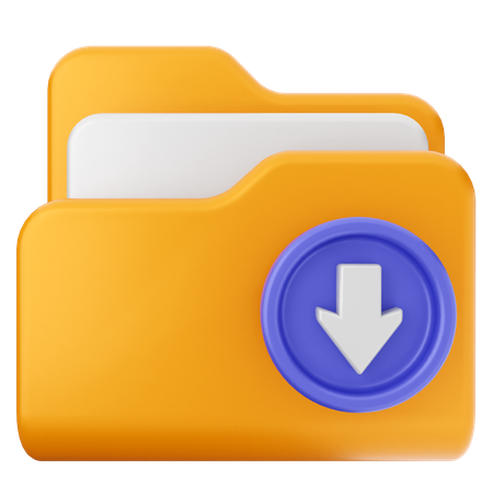 Download Folder  3D Icon