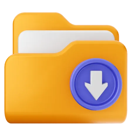 Download Folder  3D Icon