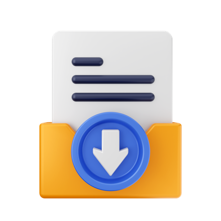 Download Folder  3D Icon