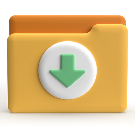 Download Folder  3D Icon