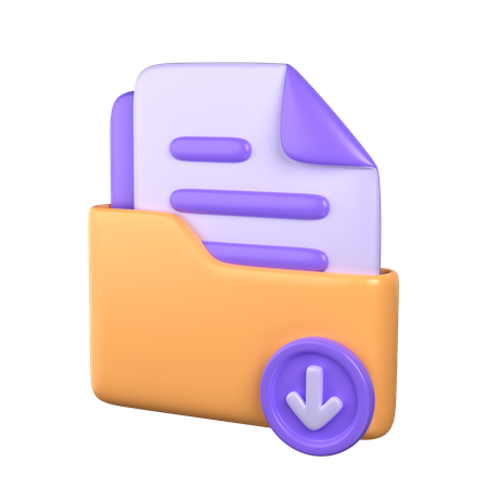 Download Folder  3D Icon