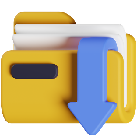 Download Folder  3D Icon