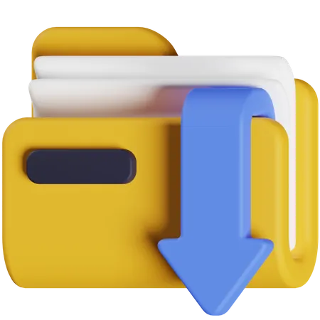 Download Folder  3D Icon