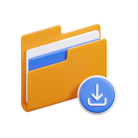 Download Folder  3D Icon