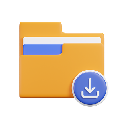 Download Folder  3D Icon