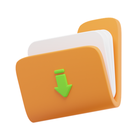 Download Folder  3D Icon