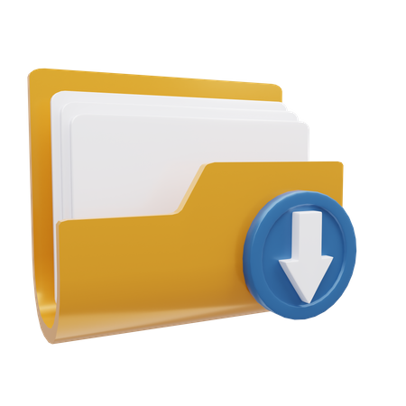 Download Folder  3D Icon