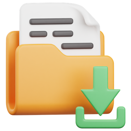 Download Folder  3D Icon