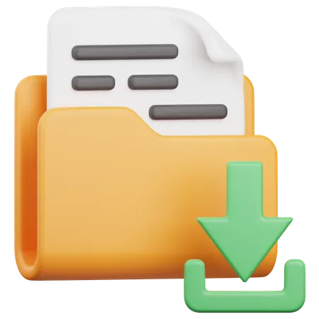 Download Folder  3D Icon