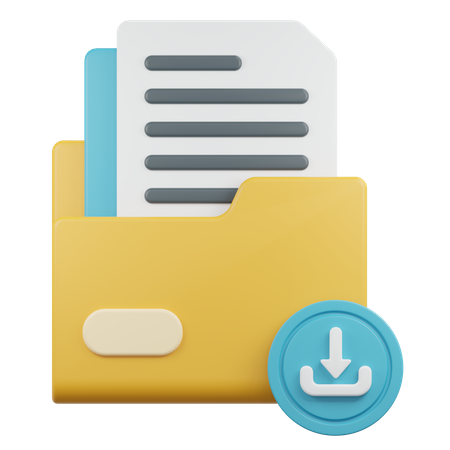 Download Folder  3D Icon