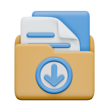 Download Folder  3D Icon