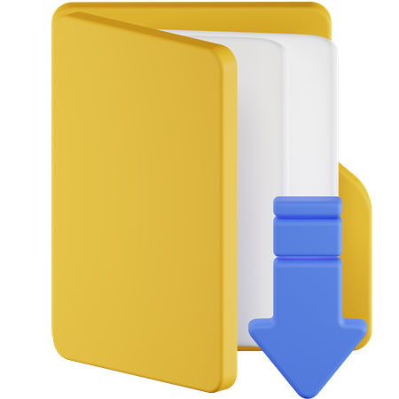 Download Folder  3D Icon