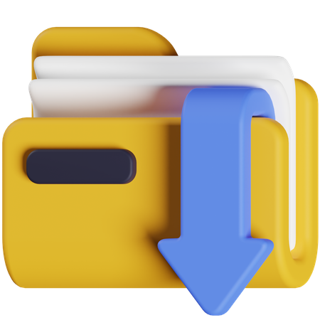 Download Folder  3D Icon