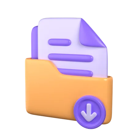 3 D Download Folder Icon 3D Icon