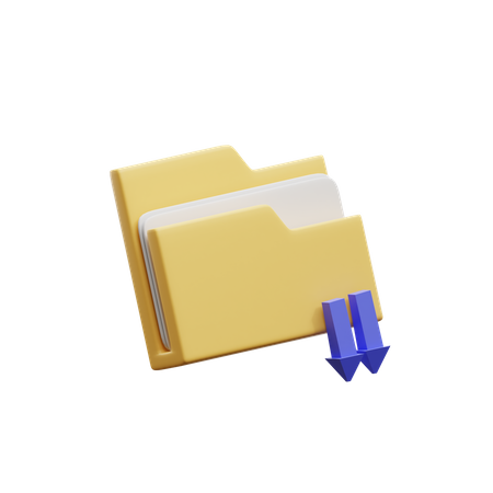 Download Folder  3D Icon