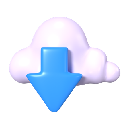 Download from Cloud  3D Icon