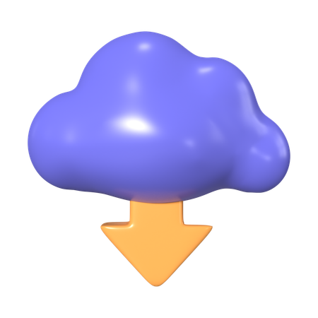 Download from Cloud  3D Icon