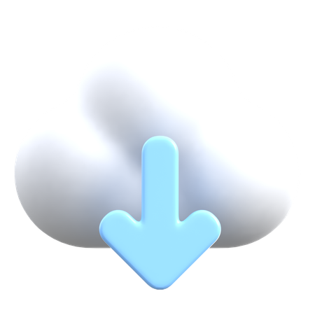 Download From Cloud  3D Icon