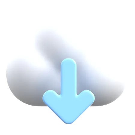 Download From Cloud  3D Icon