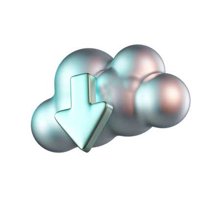 Download From Cloud  3D Icon