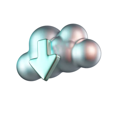 Download From Cloud  3D Icon