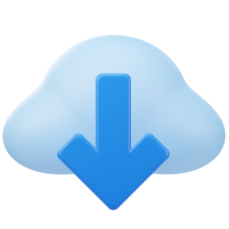 Download from Cloud  3D Icon