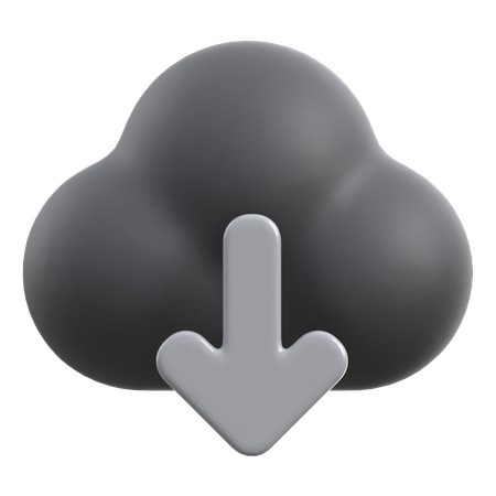 Download From Cloud  3D Icon