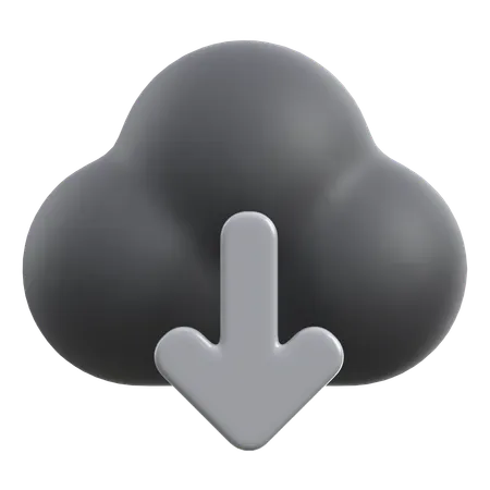 Download From Cloud  3D Icon