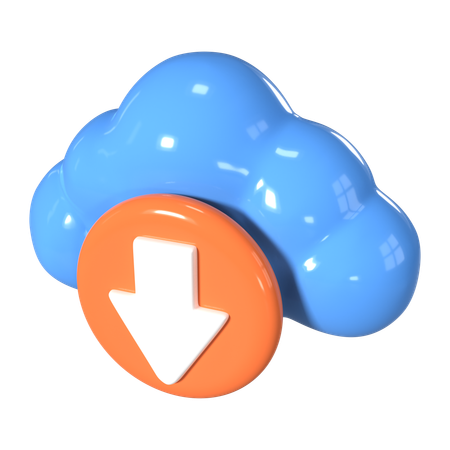 Download from Cloud  3D Icon