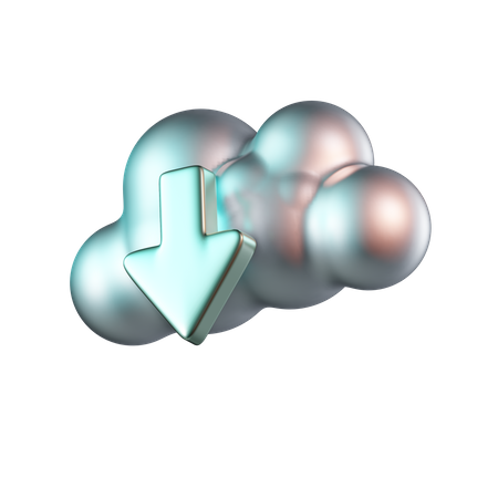Download From Cloud  3D Icon