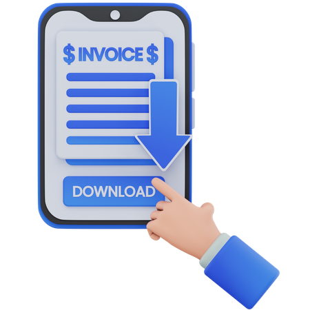 Download invoice  3D Icon
