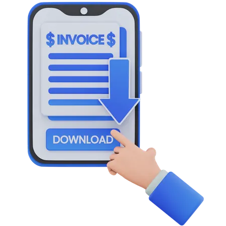 Download invoice  3D Icon